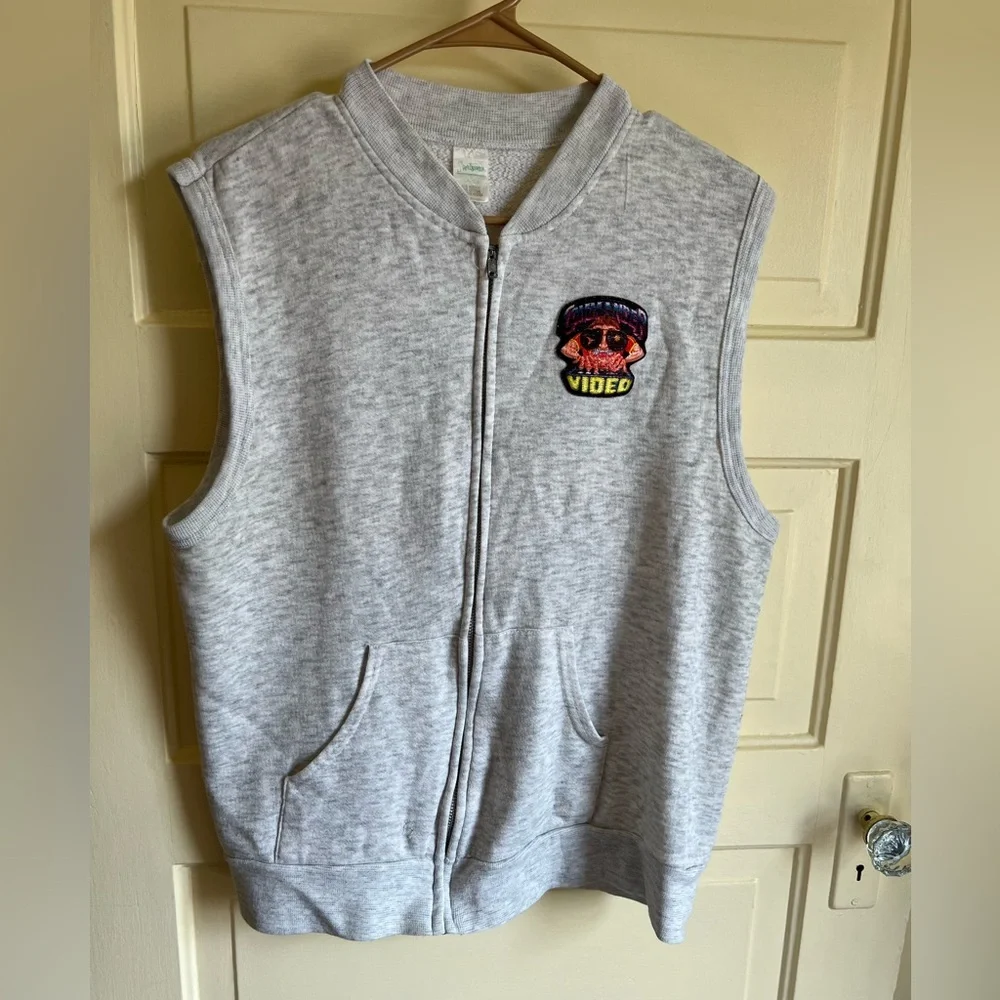Vintage Sweatshirt Vest- Commander Video- Gray- Large - Picture 1 of 12